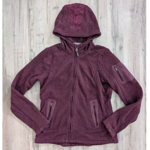 Athleta Limantour Ribbed Embroidered Hooded Athletic Jacket Purple, Medium (A9)